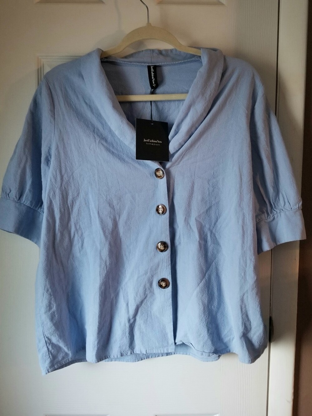 ❗Baby Blue Puff Sleeve Blouse Large❗